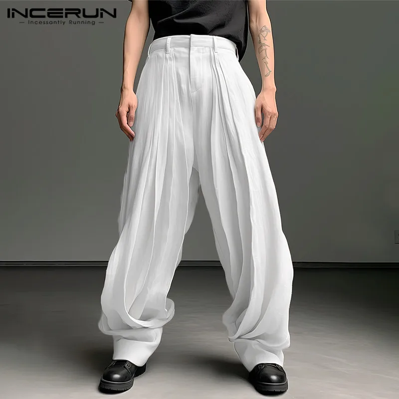 INCERUN 2024 Korean Style New Men Trousers Pleated Solid Color Long Pants Casual Streetwear Male Loose All-match Pantalons S-5XL
INCERUN 2024 Korean Style New Men Trousers Pleated Solid Color Long Pants Casual Streetwear Male Loose All-match Pantalons S-5XL