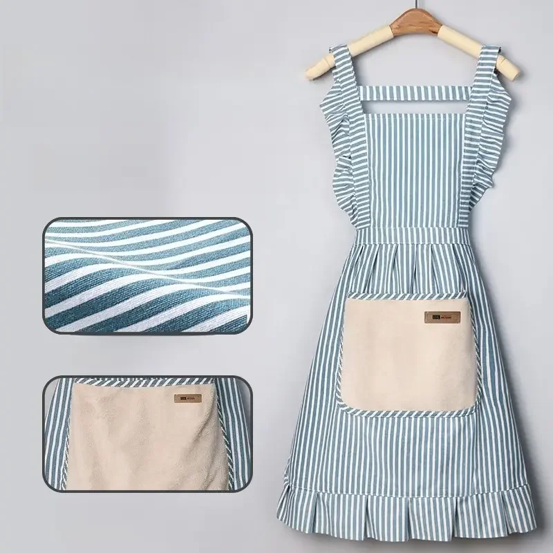 Fashion Cotton Linen Apron Women Dining Workwear 2025 New Striped Large Pocket Apron Kitchen Household Wipeable Hand Strap
Fashion Cotton Linen Apron Women Dining Workwear 2025 New Striped Large Pocket Apron Kitchen Household Wipeable Hand Strap