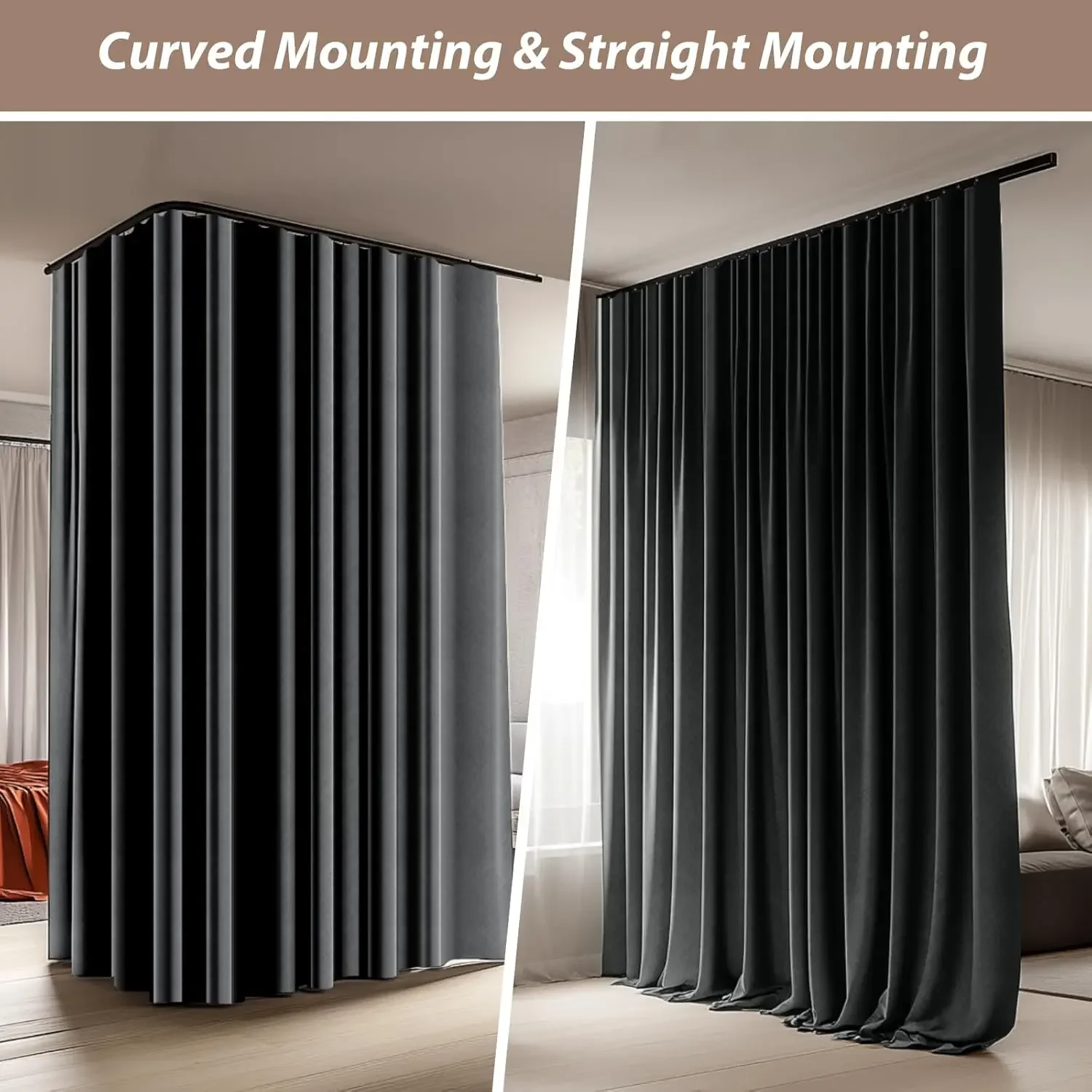 Room Divider Curtains with Ceiling Curtain Track Set Window Curtain for Bedroom,Living Room Total Blackout Thermal Insulated
Room Divider Curtains with Ceiling Curtain Track Set Window Curtain for Bedroom,Living Room Total Blackout Thermal Insulated