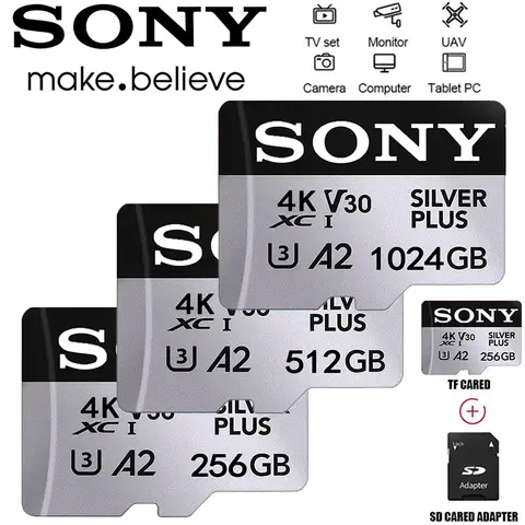 Sony Memory Card 1TB 512GB Micro SD TF 256GB 128GB 64GB U1 A1 Micro SD 100Mb Reading Speed Class 10 Flash Micro Card for Phone