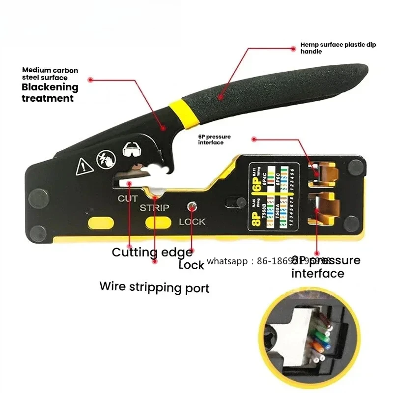 Multifunctional 6088 Through-Hole Wire Crimper 8P6P Dual-Use Pliers for RJ45 Punch-Down RJ45 Crystal Head
Multifunctional 6088 Through-Hole Wire Crimper 8P6P Dual-Use Pliers for RJ45 Punch-Down RJ45 Crystal Head