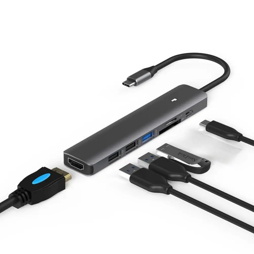 USB C Hub 5Gbps USB3.0+USB2.0 4K 30HZ High Speed Splitter For TF/SD U Disk Mouse Keyboard Mobile Hard Disk
USB C Hub 5Gbps USB3.0+USB2.0 4K 30HZ High Speed Splitter For TF/SD U Disk Mouse Keyboard Mobile Hard Disk