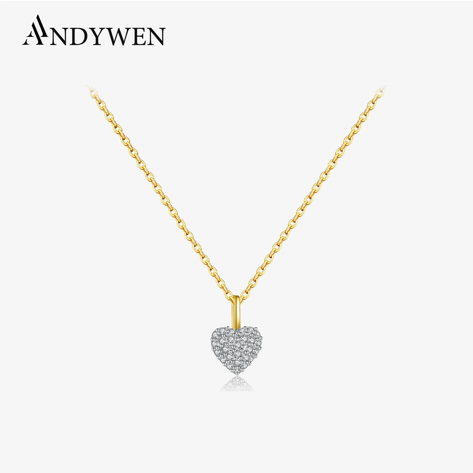 ANDYWEN New 925 Sterling Silver Heart Full Zircon Pendant Long Chain Necklace Luxury Classical Women Dainty Fine Wedding Jewelry
ANDYWEN New 925 Sterling Silver Heart Full Zircon Pendant Long Chain Necklace Luxury Classical Women Dainty Fine Wedding Jewelry