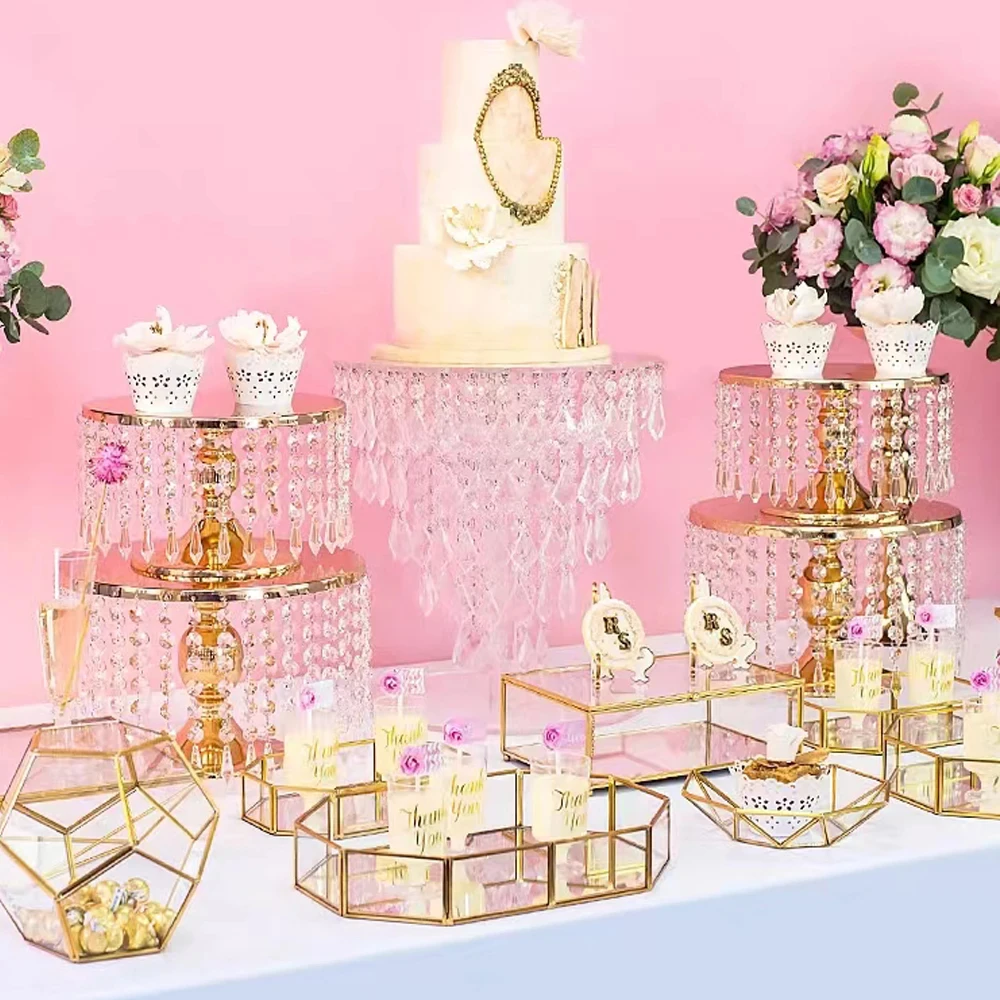 5Pcs Gold Clear Electroplate Metal Acrylic Crystal Cake Stand Set Display Wedding Birthday Party Dessert Cupcake Plate Rack
5Pcs Gold Clear Electroplate Metal Acrylic Crystal Cake Stand Set Display Wedding Birthday Party Dessert Cupcake Plate Rack