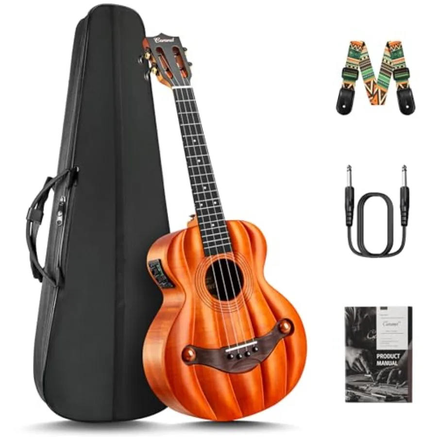 TEM45 Pumpkin Style Tenor Ukulele 26 Inch Solid Top Flamed Okoume with EQ Acoustic Electric Ukulele for Stage Performance and P
TEM45 Pumpkin Style Tenor Ukulele 26 Inch Solid Top Flamed Okoume with EQ Acoustic Electric Ukulele for Stage Performance and P