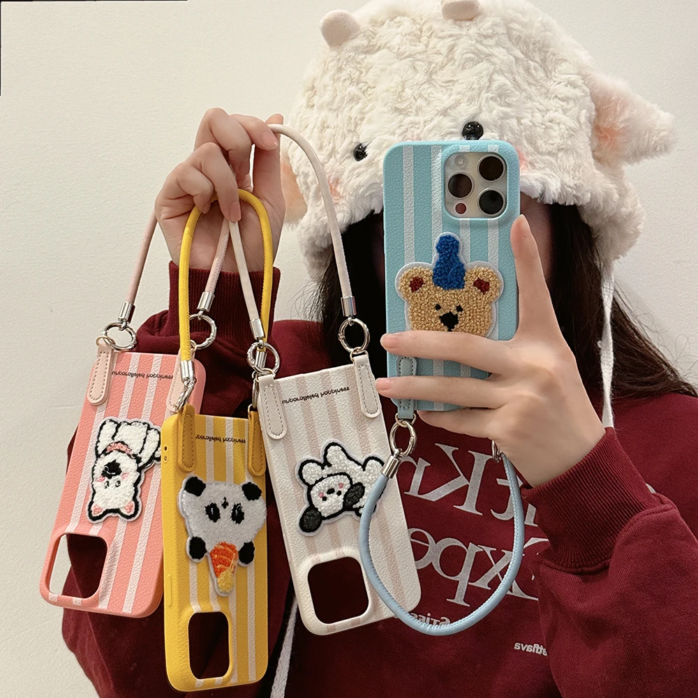 Korean Cte 3D Embroidery Dog stripes Phone Case For iPhone 16 15 14 13 Pro Max Lovely Happy Puppy Soft Cover
Korean Cte 3D Embroidery Dog stripes Phone Case For iPhone 16 15 14 13 Pro Max Lovely Happy Puppy Soft Cover