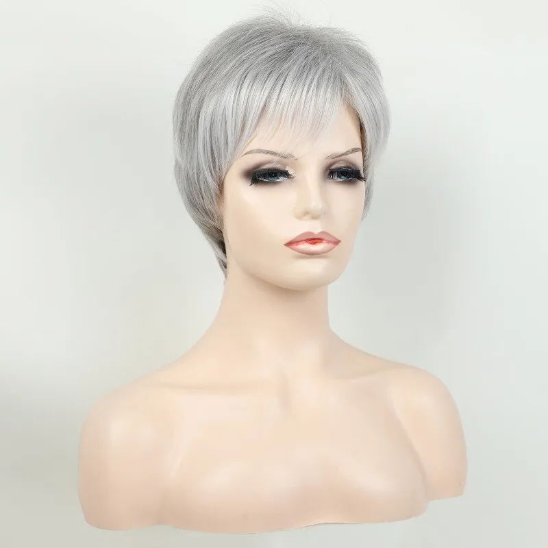 Ladies Wigs Women's Wig Short Light Grey Straight Natural Hair Wig+Wig Cap
Ladies Wigs Women's Wig Short Light Grey Straight Natural Hair Wig+Wig Cap