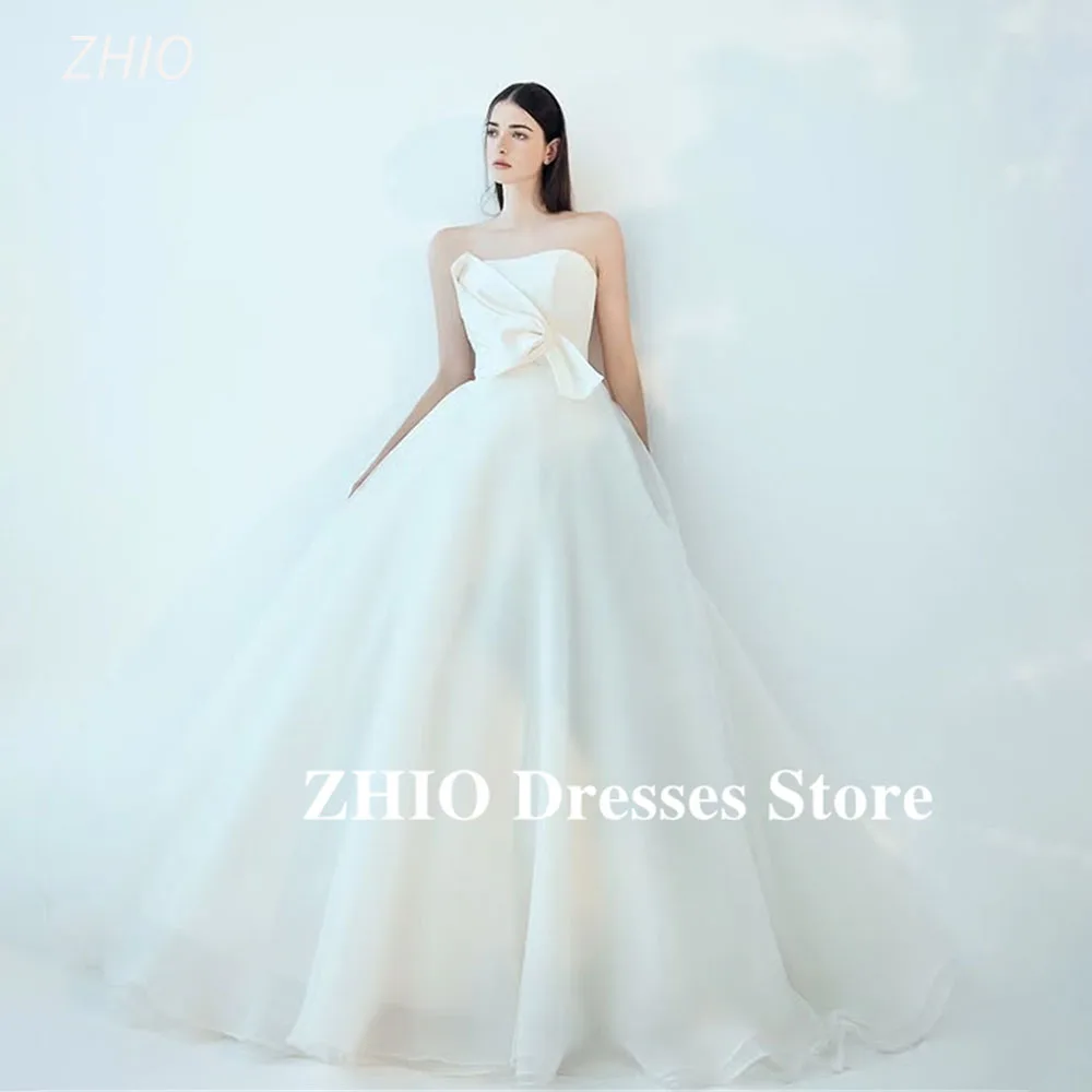 ZHIO Elegant Strapless Organza Wedding Party Dress A-Line Floor Length Corset Back Bridal Gown Korea Photo Shoot Customized
ZHIO Elegant Strapless Organza Wedding Party Dress A-Line Floor Length Corset Back Bridal Gown Korea Photo Shoot Customized
