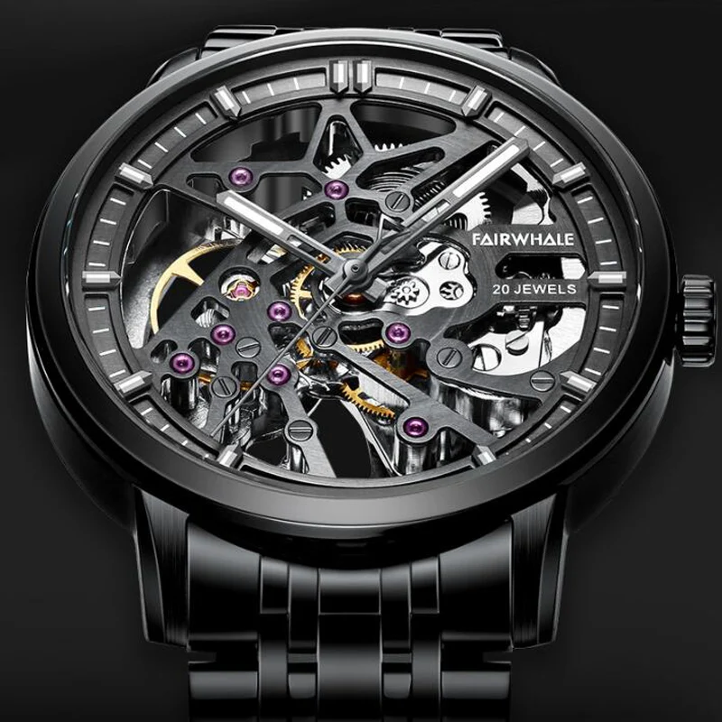 Hot Fashion Men's Mechanical Watches Luxury Brands Black Steel Skeleton Waterproof Aautomatic Watch Relogios Masculino
Hot Fashion Men's Mechanical Watches Luxury Brands Black Steel Skeleton Waterproof Aautomatic Watch Relogios Masculino