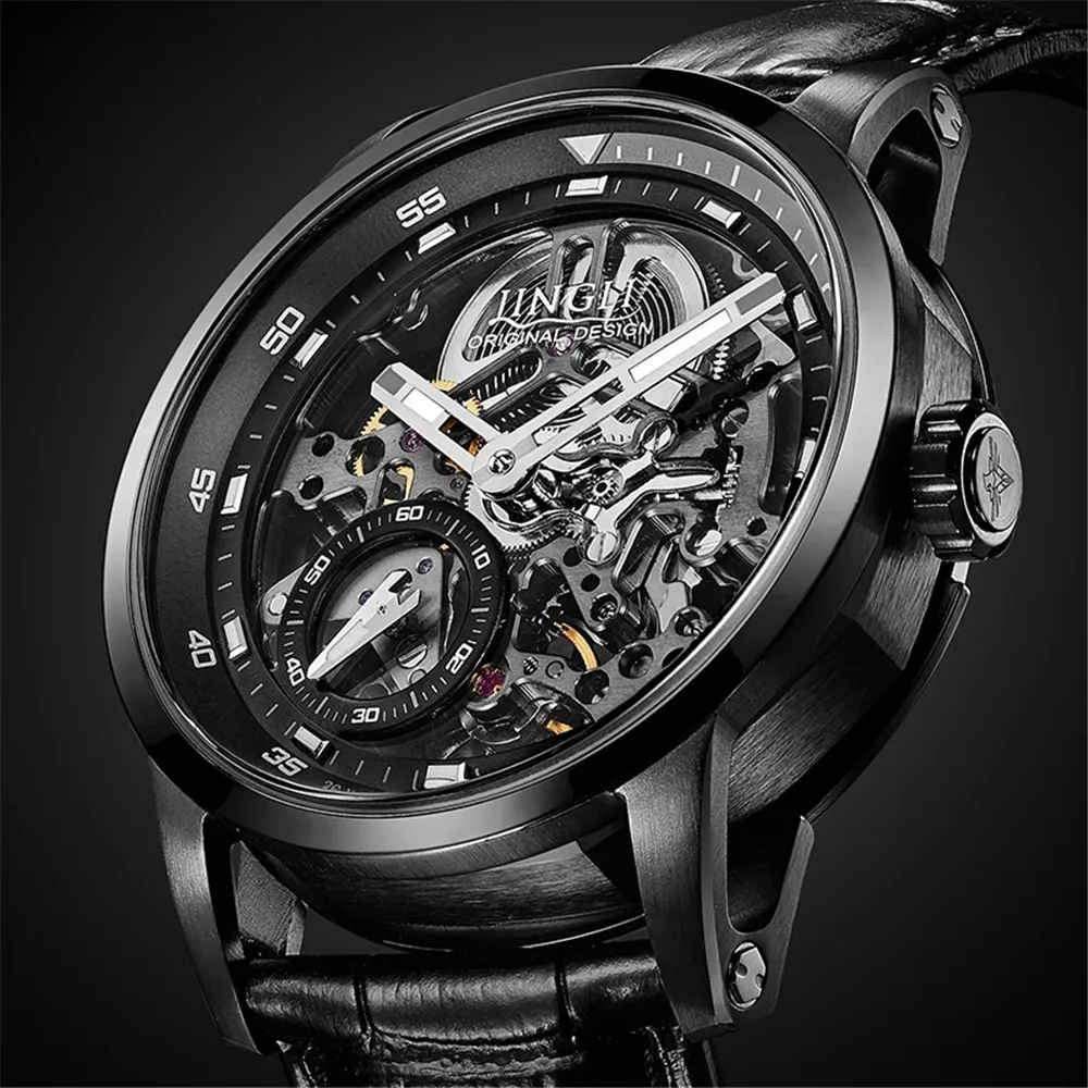 JINLERY Men Skeleton Tourbillon Automatic Mechanical Watch Waterproof Leather Band Hollow Out Design Sapphire Crystal Wristwatch
JINLERY Men Skeleton Tourbillon Automatic Mechanical Watch Waterproof Leather Band Hollow Out Design Sapphire Crystal Wristwatch