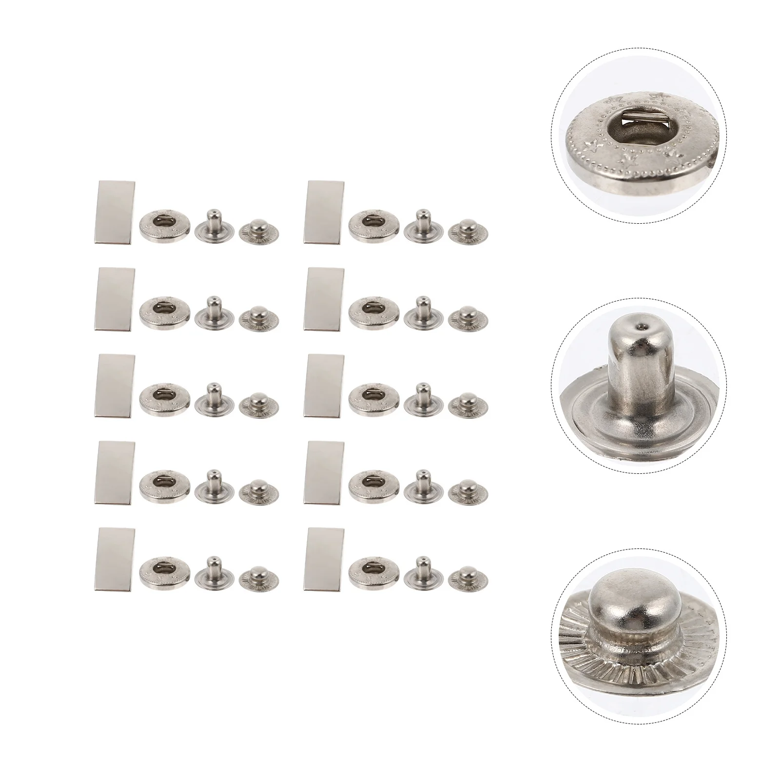 10Sets Zinc Alloy Snaps Easy to Use Press Studs Buttons for Garments Accessories Down Jackets Sewing Projects Snap Fastener
10Sets Zinc Alloy Snaps Easy to Use Press Studs Buttons for Garments Accessories Down Jackets Sewing Projects Snap Fastener