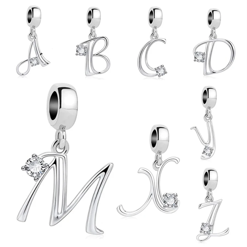 New Arrivals Beautiful 26 Letter Dangle Charm Beads Fit Original 925 Sterling Silver Bracelet DIY Jewelry Gift For Women
New Arrivals Beautiful 26 Letter Dangle Charm Beads Fit Original 925 Sterling Silver Bracelet DIY Jewelry Gift For Women