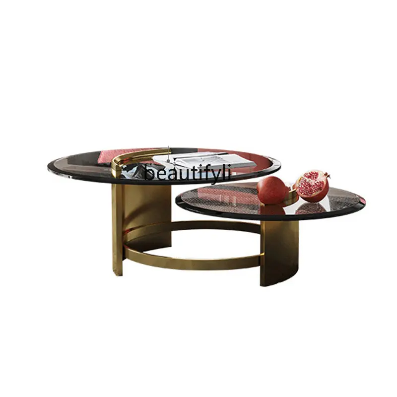zqSize Round Tea Table Combination Tempered Glass Designer Light Luxury Small Apartment Living Room Tea Table
zqSize Round Tea Table Combination Tempered Glass Designer Light Luxury Small Apartment Living Room Tea Table