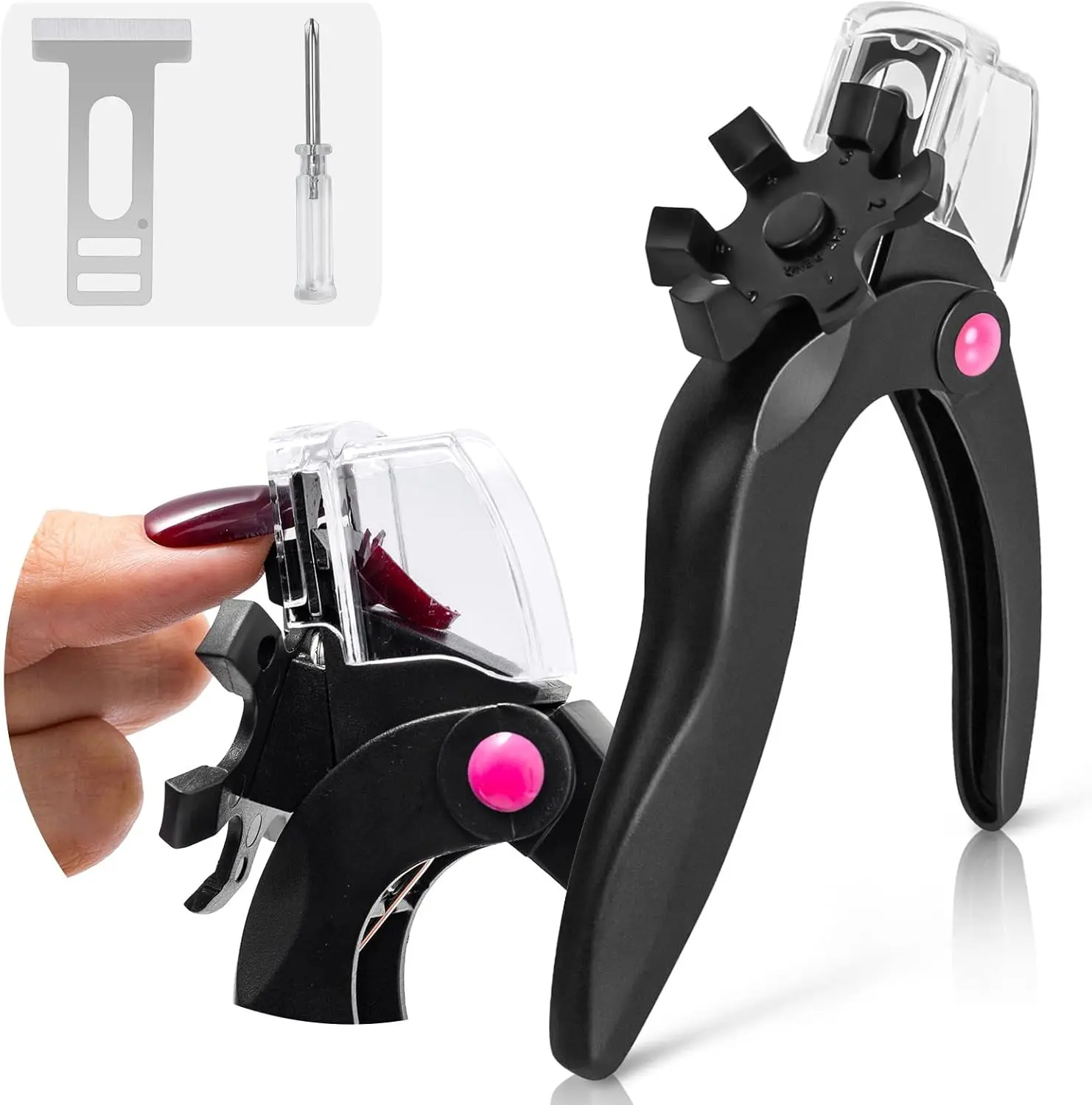 Adjustable Acrylic Nail Clippers with Sizer & Catcher, Nail Tip Cutter with Length Dial, Stainless Steel Trimmer for Fake False Nails, Nail Extensions, Manicure Salon Home, Black
Adjustable Acrylic Nail Clippers with Sizer & Catcher, Nail Tip Cutter with Length Dial, Stainless Steel Trimmer for Fake False Nails, Nail Extensions, Manicure Salon Home, Black