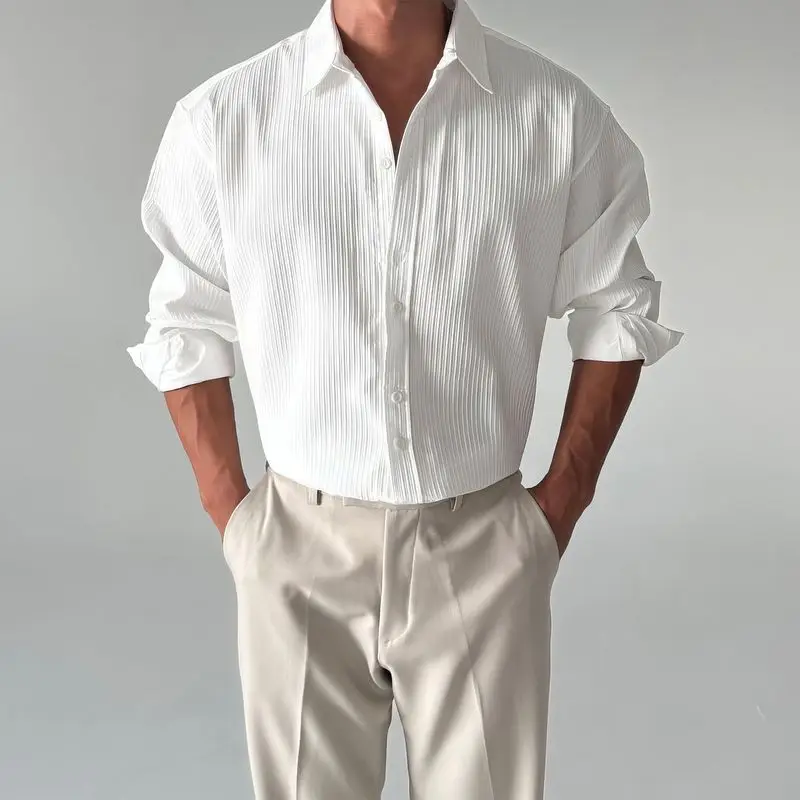 Men's Texture Collar Long Sleeve Shirt Summer Luxury Heavyweight Iron-Free Dress Shirt Business Casual Top
Men's Texture Collar Long Sleeve Shirt Summer Luxury Heavyweight Iron-Free Dress Shirt Business Casual Top