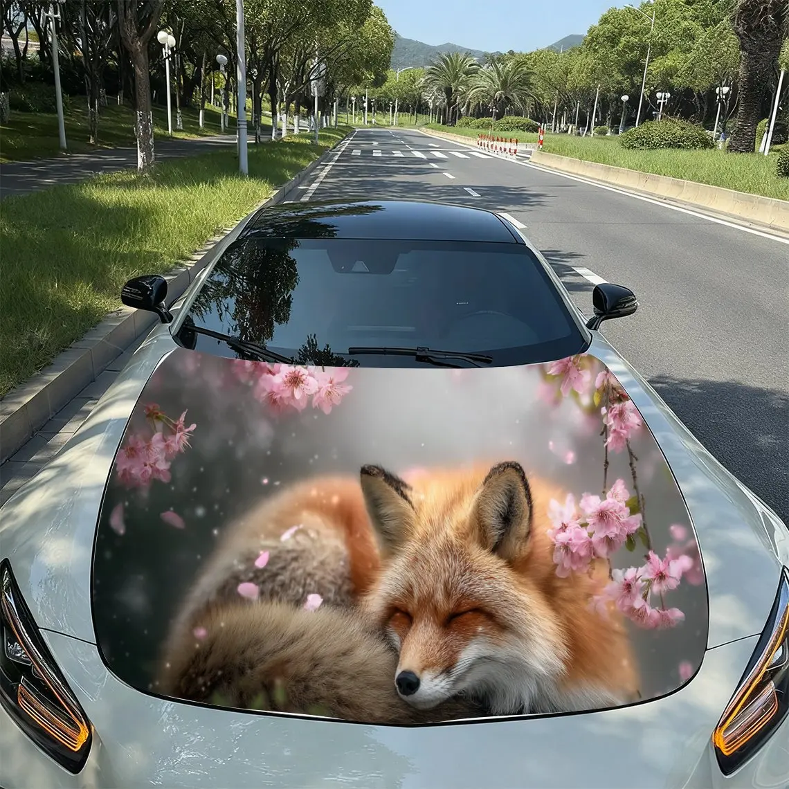 Cherry Blossom Red Fox Nature Art PVC Car Hood Wraps, Self-Adhesive Waterproof Car Bonnet Decal Sticker, Car Decoration Protecti
Cherry Blossom Red Fox Nature Art PVC Car Hood Wraps, Self-Adhesive Waterproof Car Bonnet Decal Sticker, Car Decoration Protecti