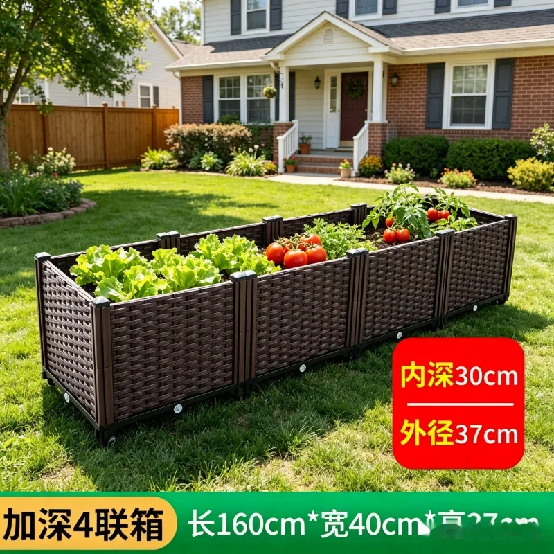 Extra Large 4-Tier Raised Garden Bed Planter Box 160x40x37cm Deepened Vegetable Flower Herb Grow Kit for Outdoor Indoor Balcony
Extra Large 4-Tier Raised Garden Bed Planter Box 160x40x37cm Deepened Vegetable Flower Herb Grow Kit for Outdoor Indoor Balcony