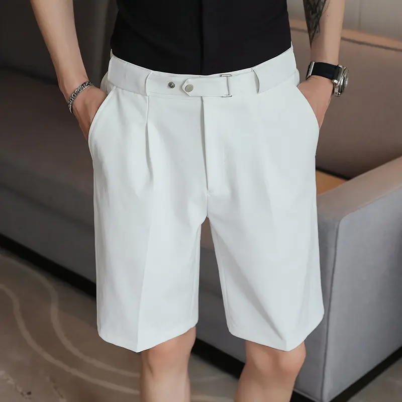 Summer British Style Men's Suit Shorts High-quality Casual Solid Color Belt Design Shorts Business Formal Slim Fit Shorts
Summer British Style Men's Suit Shorts High-quality Casual Solid Color Belt Design Shorts Business Formal Slim Fit Shorts