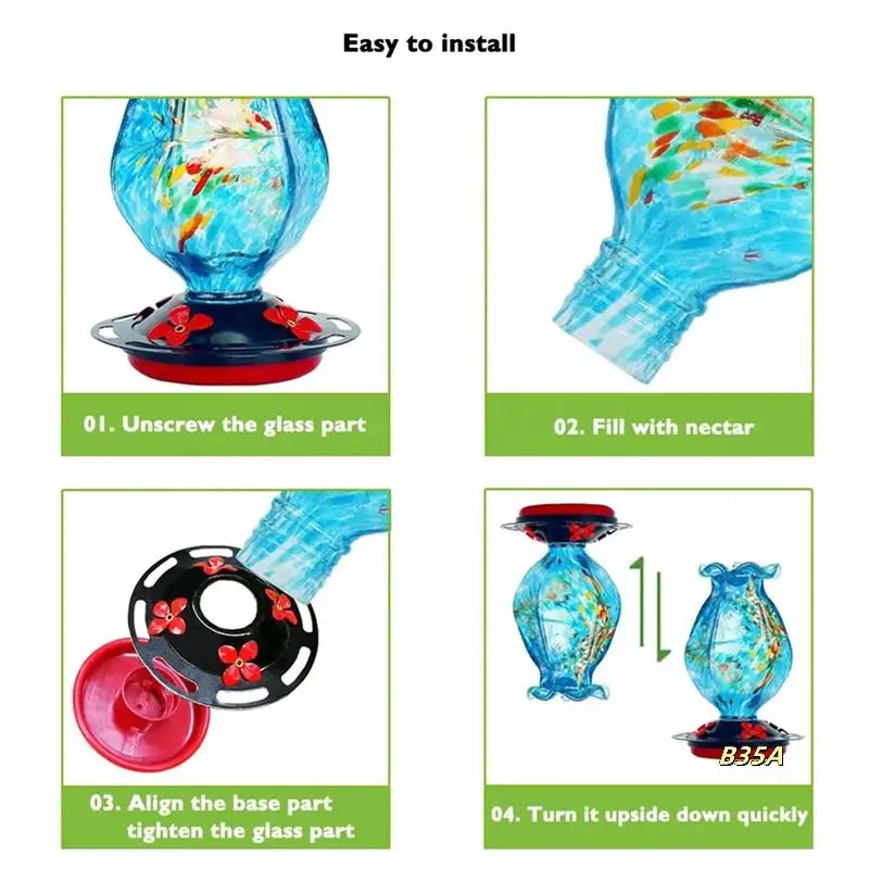 Garden Hummingbird Feeder For Outdoors 1 Pack, Hand Blown Glass Bundle Ocean Mermaid And Blue
Garden Hummingbird Feeder For Outdoors 1 Pack, Hand Blown Glass Bundle Ocean Mermaid And Blue