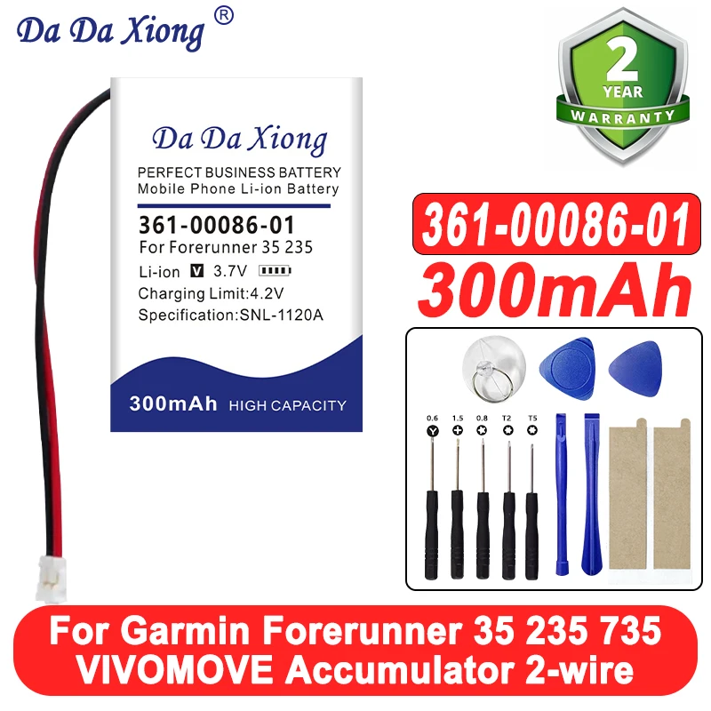 361-00086-01 Replacement Watch Battery 361-00086-01 (300mAh)For Garmin Forerunner 35 235 735xt Watch Battery+Tools
361-00086-01 Replacement Watch Battery 361-00086-01 (300mAh)For Garmin Forerunner 35 235 735xt Watch Battery+Tools