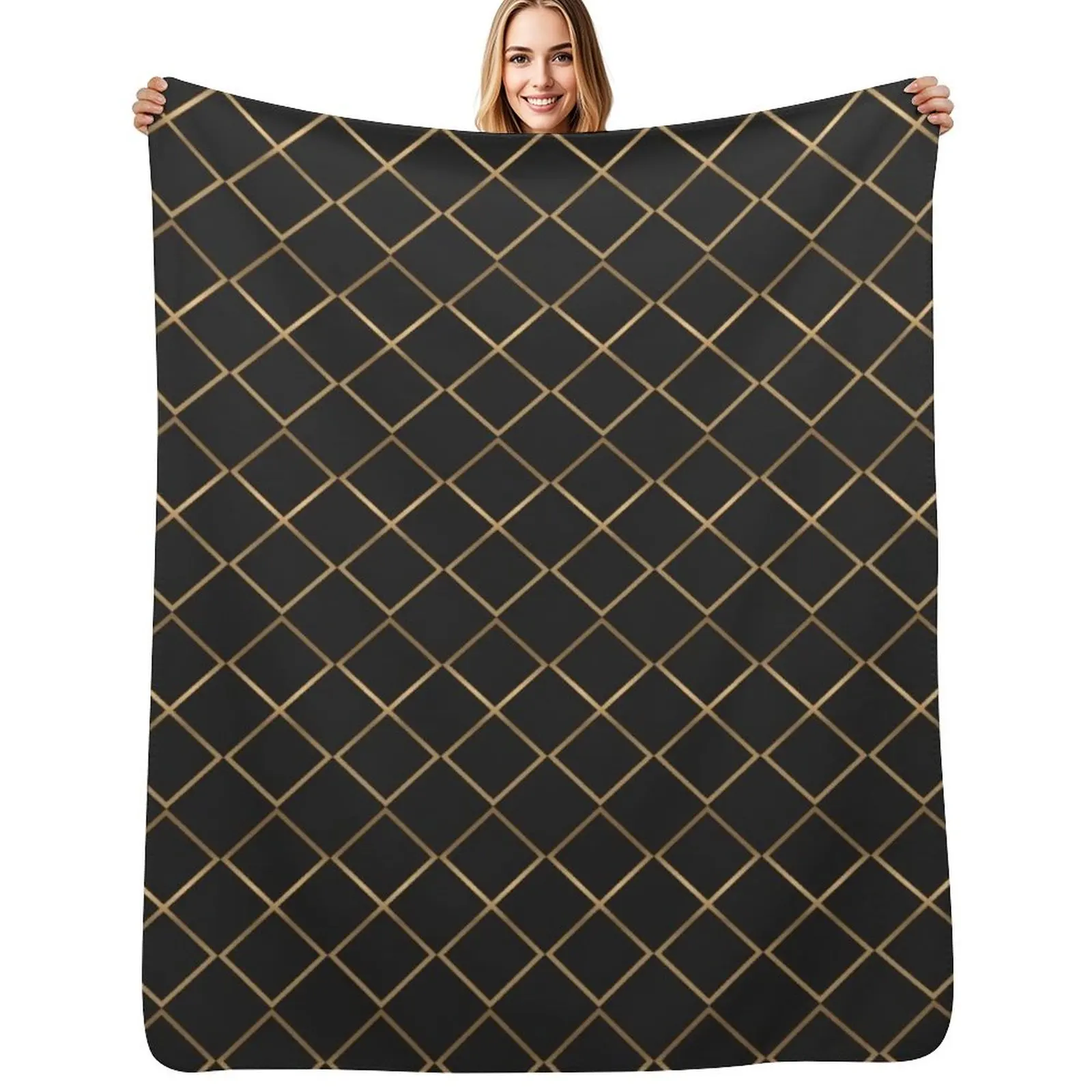 gold black check pattern Throw Blanket Anti Shedding Soft Fuzzy Blanket for Home
gold black check pattern Throw Blanket Anti Shedding Soft Fuzzy Blanket for Home