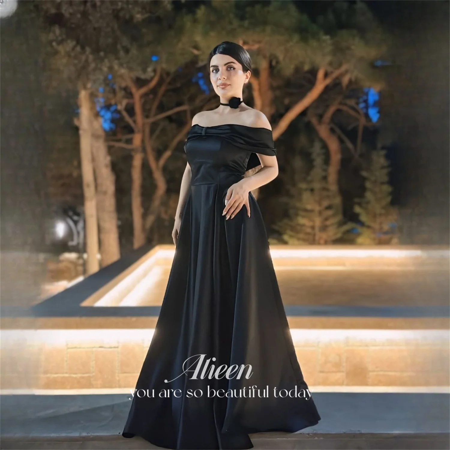 Aileen Satin Off The Shoulder Black A-Line Evening Dress 2026 Prom Dress Formal Evening Luxury Women's فساتين سهره نسائي
Aileen Satin Off The Shoulder Black A-Line Evening Dress 2026 Prom Dress Formal Evening Luxury Women's فساتين سهره نسائي