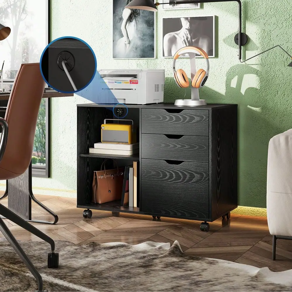 Cabinet 3Drawer Wood Mobile Lateral Cabinet For Home Office With Printer Stand And Open Storage Shelves
Cabinet 3Drawer Wood Mobile Lateral Cabinet For Home Office With Printer Stand And Open Storage Shelves