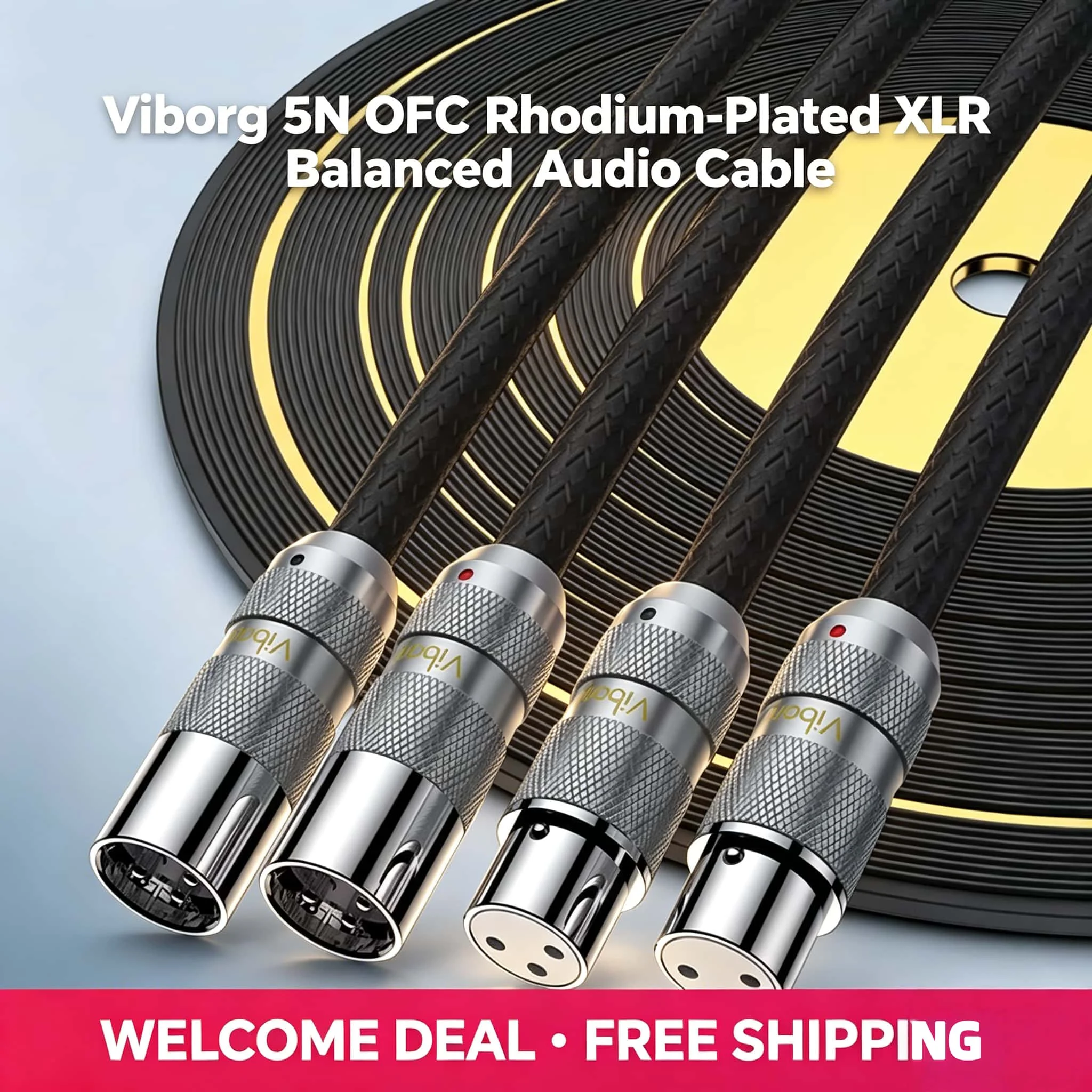 3PIN Viborg HIFI Balanced XLR Cable 5N OFC 4 Core Rhodium Plated Male to Female Audio for Mixer Amplifier Speaker Durable XLR
3PIN Viborg HIFI Balanced XLR Cable 5N OFC 4 Core Rhodium Plated Male to Female Audio for Mixer Amplifier Speaker Durable XLR