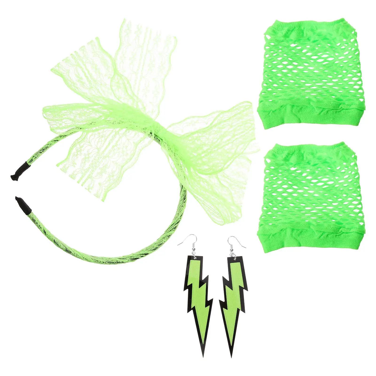 Lace Headband Neon Earrings Fishnet Gloves 80s Party Costumes Women Accessories Retro Style One Size Fits Most Halloween Disco
Lace Headband Neon Earrings Fishnet Gloves 80s Party Costumes Women Accessories Retro Style One Size Fits Most Halloween Disco