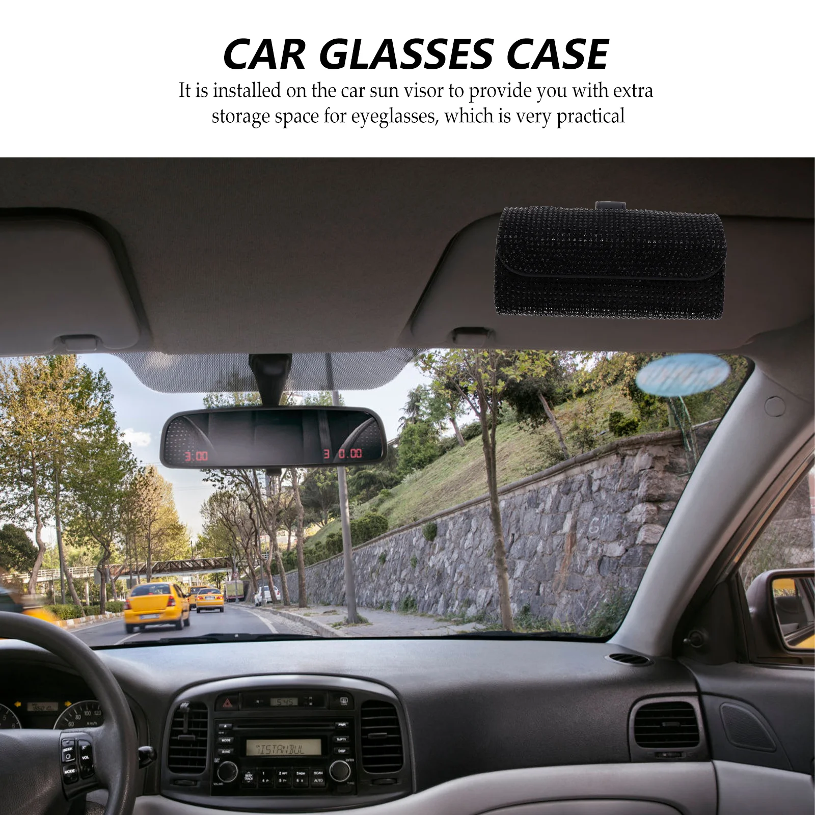 Car Eyeglasses Holder Rhinestone PU Sunglasses Visor Case Durable Storage Solution For Car Use Glasses Premium
Car Eyeglasses Holder Rhinestone PU Sunglasses Visor Case Durable Storage Solution For Car Use Glasses Premium