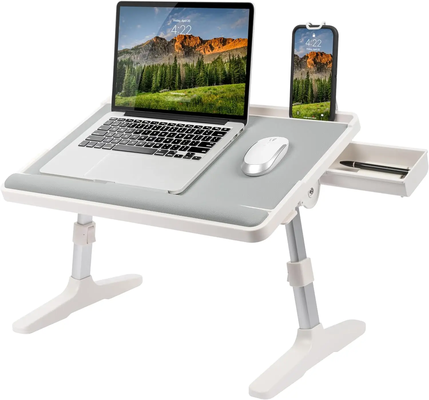 Easy Tilt Leather Laptop Bed Desk with Adjustable Legs, Wrist Rest, Media Slot, and Built-in Storage - Gray - Fits up to 17 I
Easy Tilt Leather Laptop Bed Desk with Adjustable Legs, Wrist Rest, Media Slot, and Built-in Storage - Gray - Fits up to 17 I