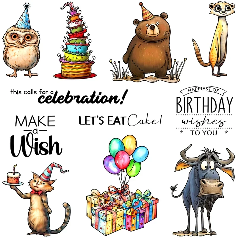 Happy Birthday To Cute Animals Cutting Dies Clear Stamp DIY Scrapbooking Metal Dies Silicone Stamp Cards Albums Decor
Happy Birthday To Cute Animals Cutting Dies Clear Stamp DIY Scrapbooking Metal Dies Silicone Stamp Cards Albums Decor