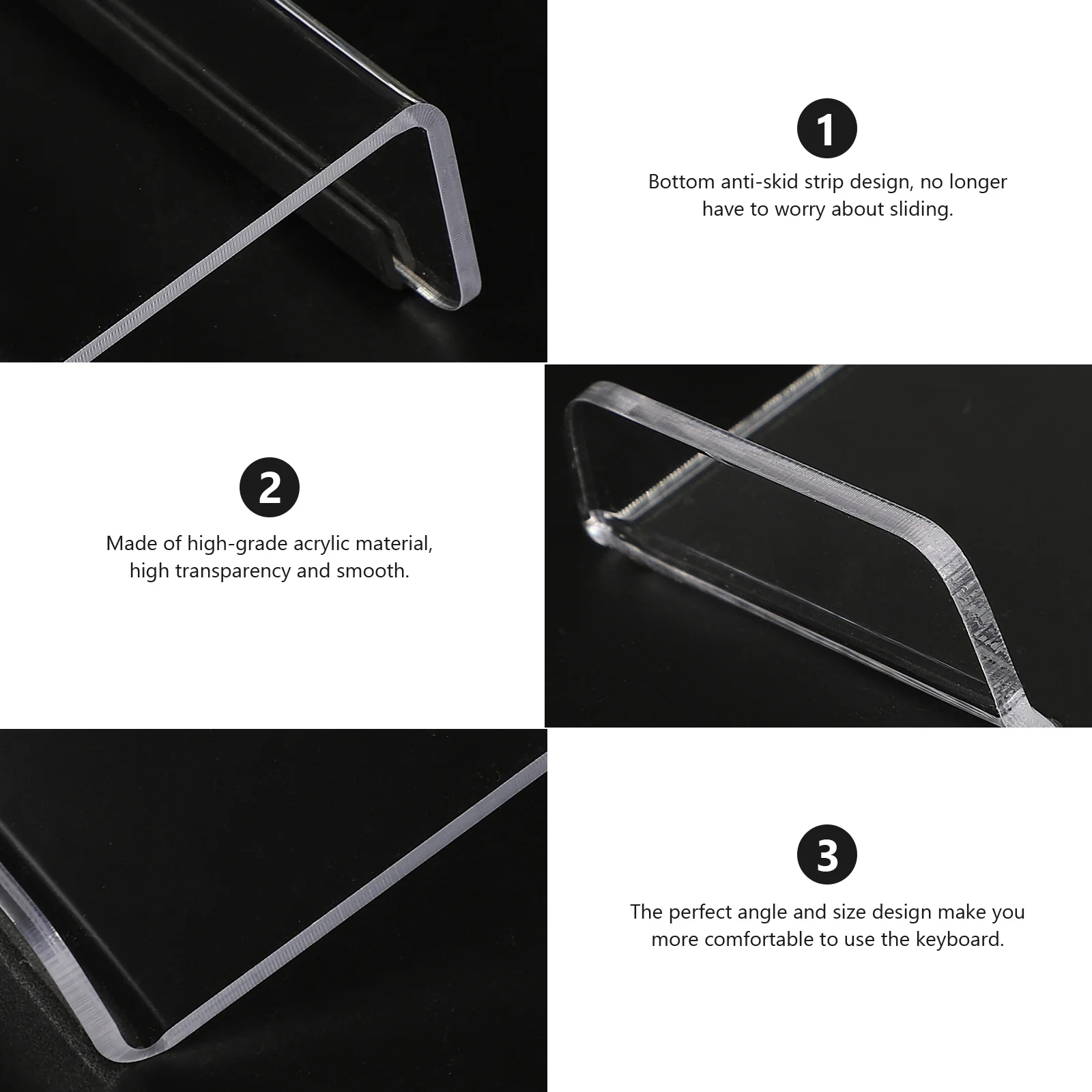 Acrylic Keyboard Stand for Desk Keyboard Riser Ergonomic Tilted Display Holder Non-Slip Base Computer Accessories
Acrylic Keyboard Stand for Desk Keyboard Riser Ergonomic Tilted Display Holder Non-Slip Base Computer Accessories