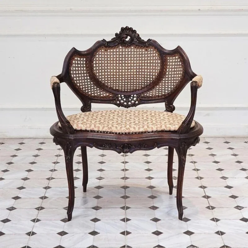 Solid wood carving flower retro single rattan chair, Nordic villa, living room leisure sofa, book desk chair
Solid wood carving flower retro single rattan chair, Nordic villa, living room leisure sofa, book desk chair