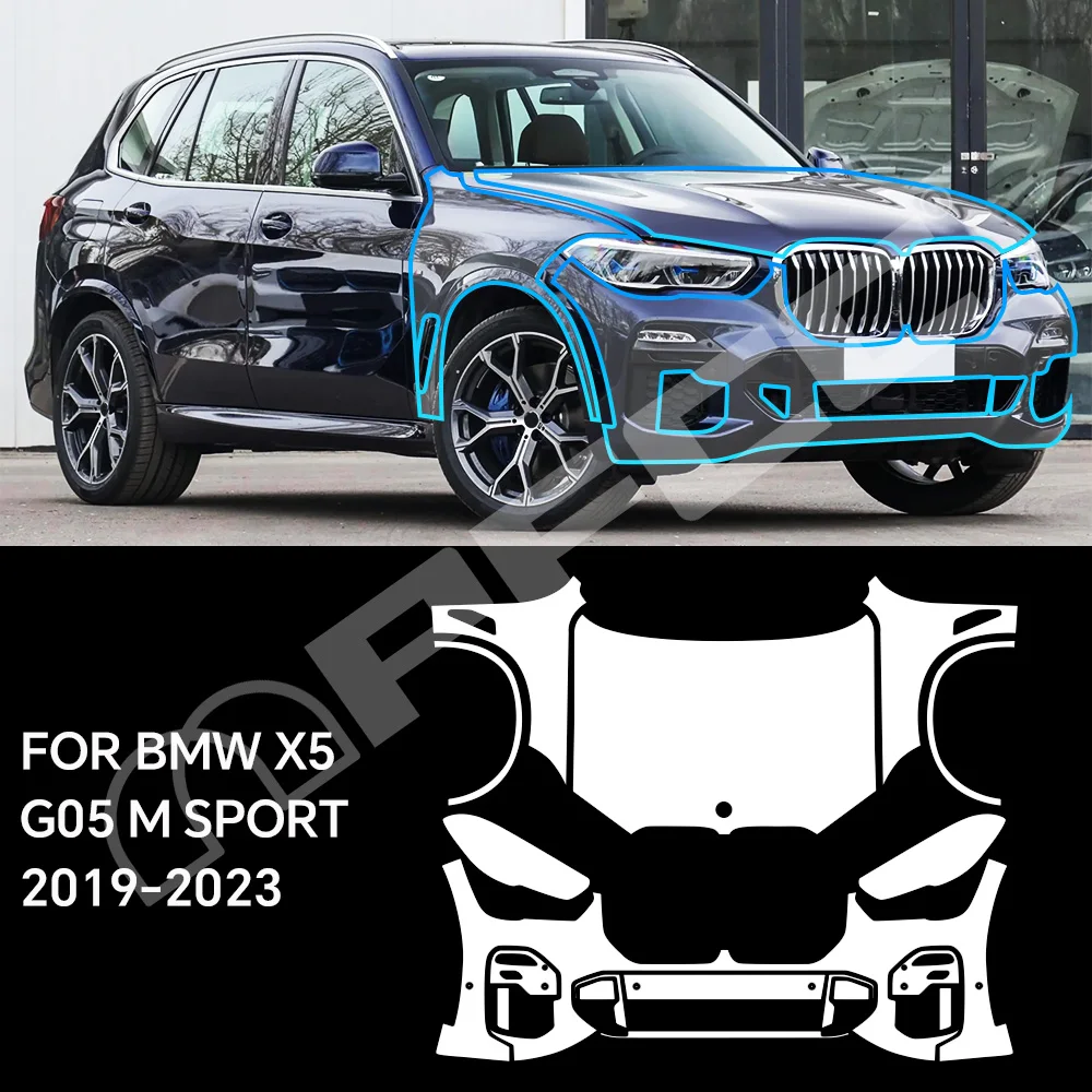 Precut Paint Protective Film for BMW X5 M-Sport 2019-2023 Front Bumper Hood Fender Kit Scratch-Resistant Waterproof PPF Wrap
Precut Paint Protective Film for BMW X5 M-Sport 2019-2023 Front Bumper Hood Fender Kit Scratch-Resistant Waterproof PPF Wrap