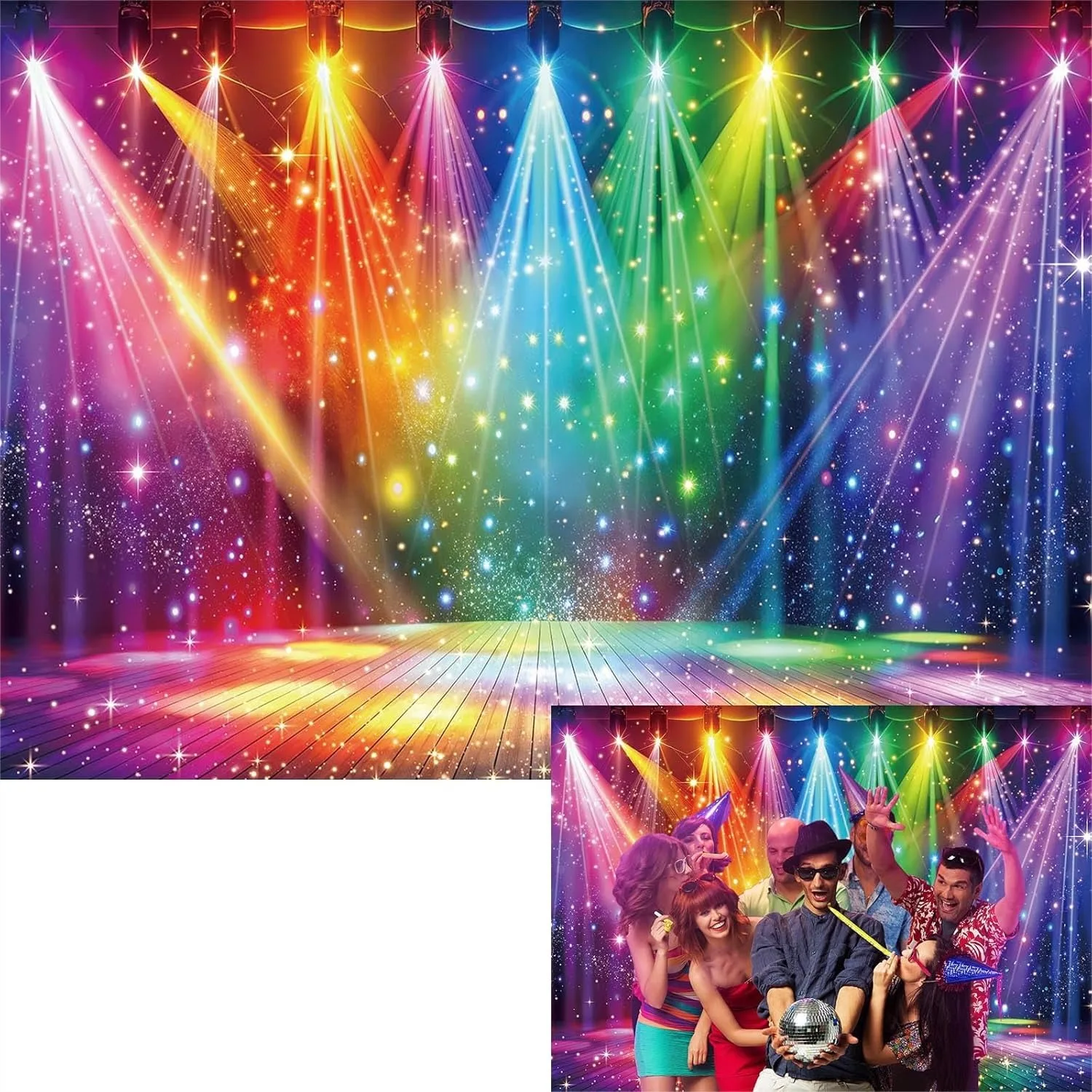 Disco Backdrop 7x5FT Colorful Stage Music Photography Background for 70s 80s Party Decorations Banner Props
Disco Backdrop 7x5FT Colorful Stage Music Photography Background for 70s 80s Party Decorations Banner Props