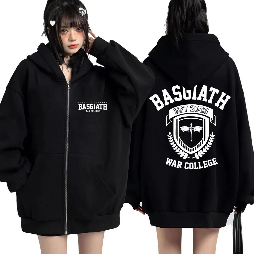 Fashion Basgiath War College Cardigan Hoodie Fourth Wing Dragon Men Women Vintage Sweatshirt Loose Winter Fleece Warm Streetwear
Fashion Basgiath War College Cardigan Hoodie Fourth Wing Dragon Men Women Vintage Sweatshirt Loose Winter Fleece Warm Streetwear