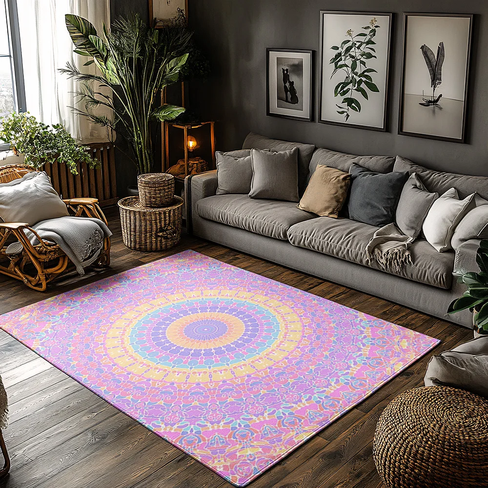 Ковер в стиле бохо с радужным рисунком, нескользящий мягкий ковер, моющийся домашний декор, напольный коврик для гостиной, персидский узор, современный дизайн, в помещении, на открытом воздухе
Ковер в стиле бохо с радужным рисунком, нескользящий мягкий ковер, моющийся домашний декор, напольный коврик для гостиной, персидский узор, современный дизайн, в помещении, на открытом воздухе
