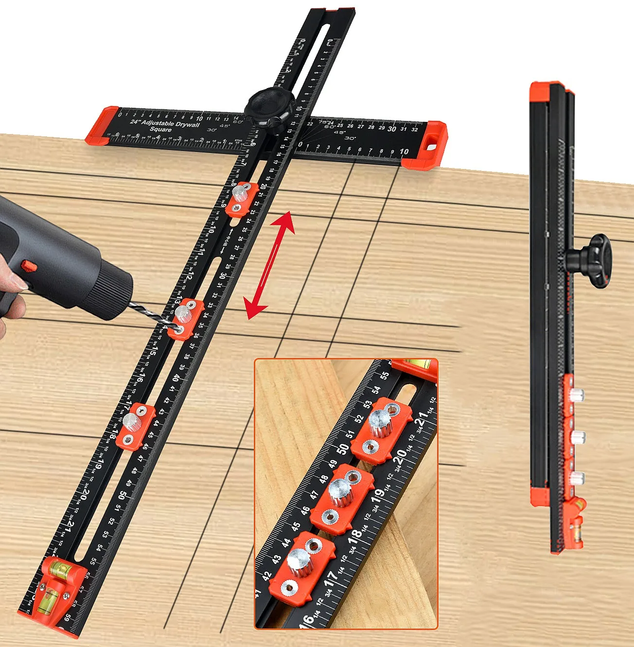 2 in 1 Drilling Positioning Ruler T-Shaped Angle Jig for Cabinet Drawer Woodworking
2 in 1 Drilling Positioning Ruler T-Shaped Angle Jig for Cabinet Drawer Woodworking