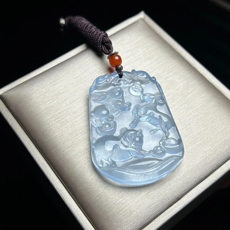 New Natural High Ice Light Blue Ethnic Style Pendant, Suitable for Both Men and Women
New Natural High Ice Light Blue Ethnic Style Pendant, Suitable for Both Men and Women