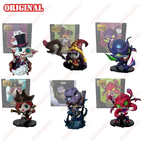 Original League of Legends Animation Game Peripheral Toys Jinx Teemo Poppy Vi Anime Action Model Figures Ornament Collection