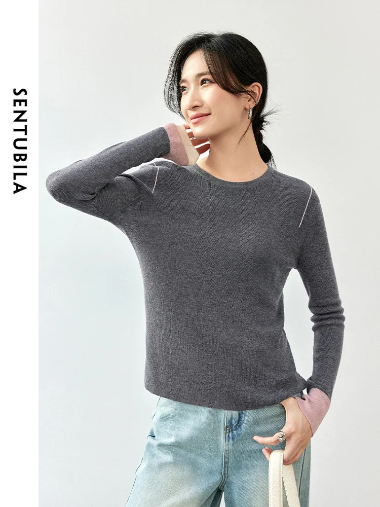 SENTUBILA Patchwork Wool Knit Pullover for Women 2025 Spring Casual Comfort Slim Round Neck Long Sleeve Women Clothing W43H56254
SENTUBILA Patchwork Wool Knit Pullover for Women 2025 Spring Casual Comfort Slim Round Neck Long Sleeve Women Clothing W43H56254