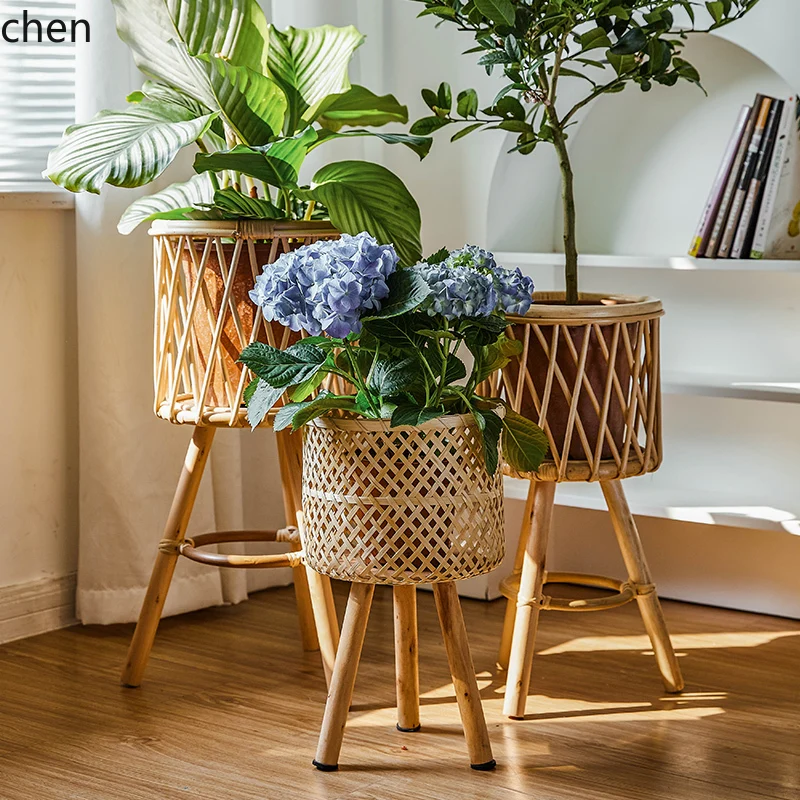 LXC Solid Wood Rattan Flower Stand Living Room Side Table Floor-standing Bamboo Storage Rack Corner Balcony Flower Pot Stand
LXC Solid Wood Rattan Flower Stand Living Room Side Table Floor-standing Bamboo Storage Rack Corner Balcony Flower Pot Stand