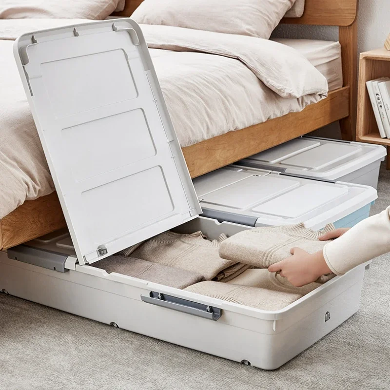 Nordic Home Low Drawer Type Under Bed Storage: Large Capacity Flat Plastic Organizing Boxes Under Bed Organizer with Wheels 
Nordic Home Low Drawer Type Under Bed Storage: Large Capacity Flat Plastic Organizing Boxes Under Bed Organizer with Wheels