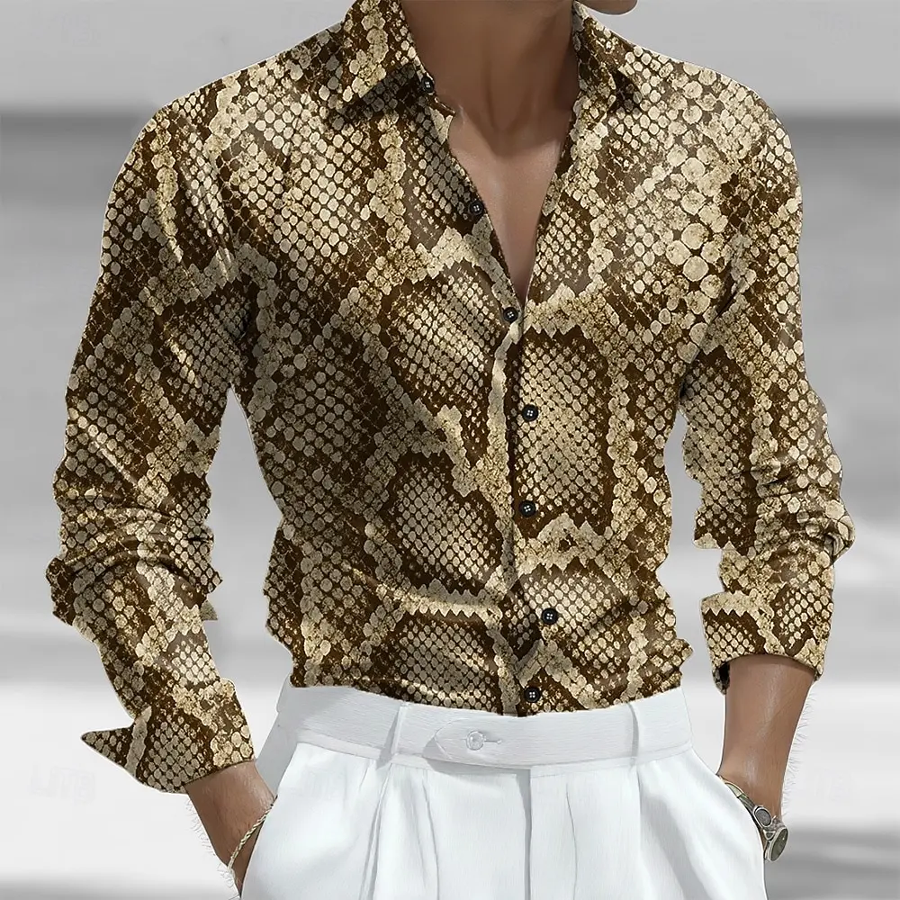 Men's Snake Skin Pattern Shirt Long Sleeve Fashion Casual Vacation Dailywear Summer Spring Turndown 3D Print Button Up Shirts
Men's Snake Skin Pattern Shirt Long Sleeve Fashion Casual Vacation Dailywear Summer Spring Turndown 3D Print Button Up Shirts