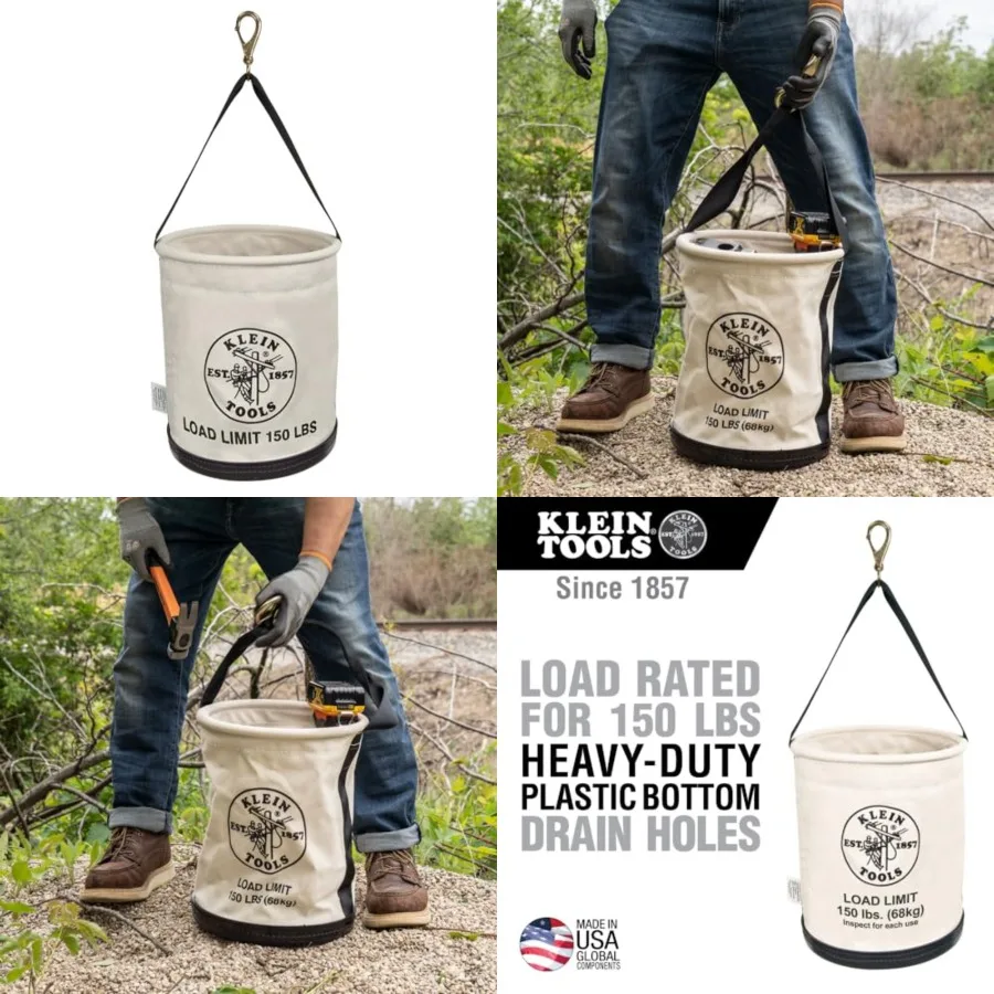 5109SLR Canvas Bucket, All-Purpose Tool Bucket with Plastic Bottom with Drain Holes, Load Rated Up to 150-Pounds
5109SLR Canvas Bucket, All-Purpose Tool Bucket with Plastic Bottom with Drain Holes, Load Rated Up to 150-Pounds