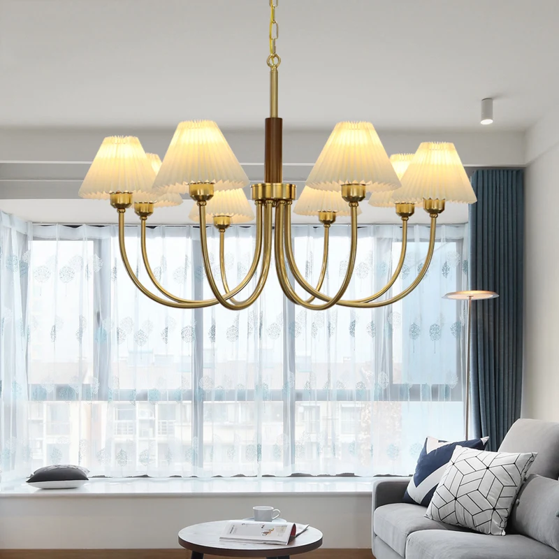 Japanese chandelier simple light luxury copper plating American living room bedroom retro wrought iron lamp LED lamp
Japanese chandelier simple light luxury copper plating American living room bedroom retro wrought iron lamp LED lamp
