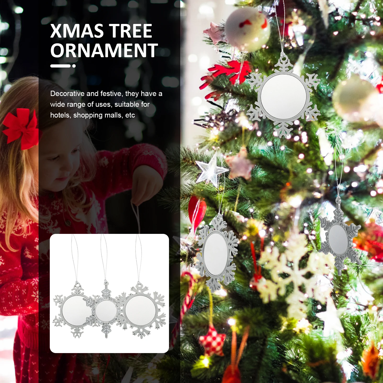 3Pcs Xmas Snowflake Pendants Christmas Tree Hanging Ornaments DIY Sublimation Decorations Holiday Home Party Supplies
3Pcs Xmas Snowflake Pendants Christmas Tree Hanging Ornaments DIY Sublimation Decorations Holiday Home Party Supplies