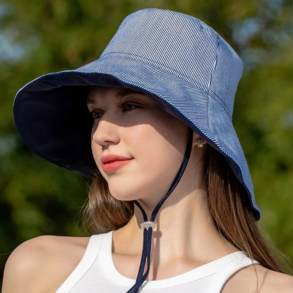 Double-Sided Wear Sun Hat Fashion Fordable Windproof Rope Bucket Hat Sunscreen Visor Hat Summer
Double-Sided Wear Sun Hat Fashion Fordable Windproof Rope Bucket Hat Sunscreen Visor Hat Summer