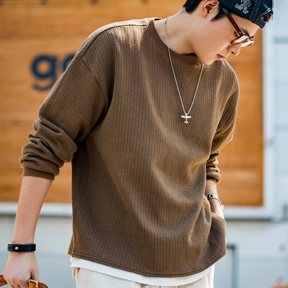Maden Crew Neck Knitted Sweater Men and Women Warm Loose Pullover Drop Shoulder Vintage Sweater Casual Solid Color Sweatshirt
Maden Crew Neck Knitted Sweater Men and Women Warm Loose Pullover Drop Shoulder Vintage Sweater Casual Solid Color Sweatshirt
